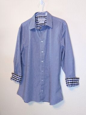 NICK GRAHAM EVERYWHERE Checked Long Sleeve Cotton Shirt Large